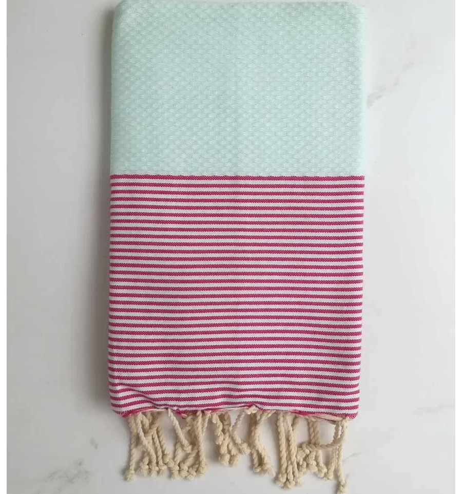 Fouta nido d'ape Verde menta chiaro 