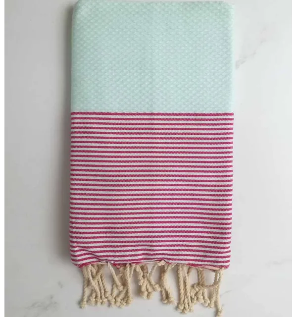 Fouta nido d'ape Verde menta chiaro 