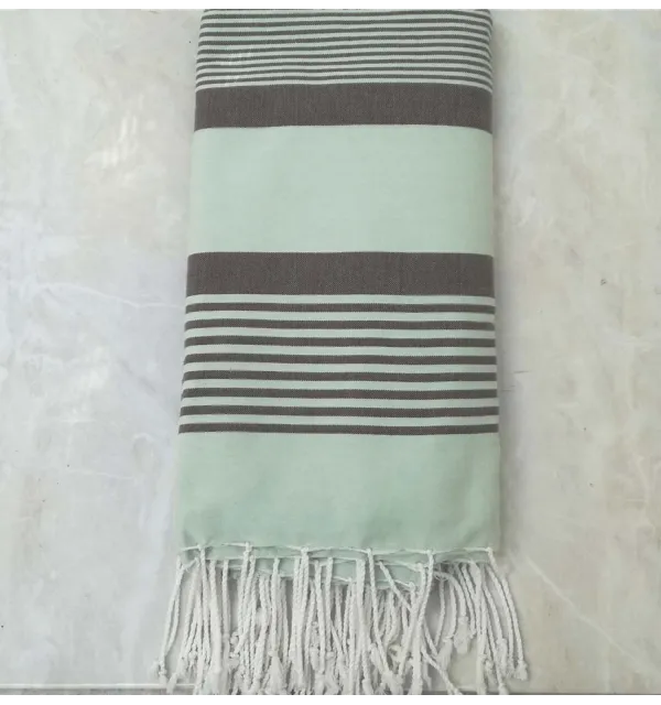 grande fouta verde e taupe 