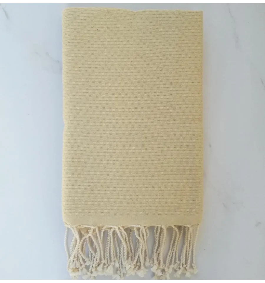 Fouta nido d'ape unita giallo chiaro 