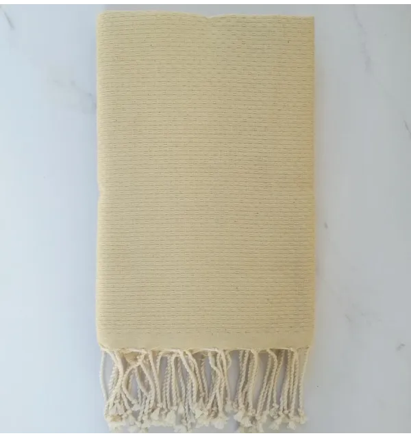 Fouta nido d'ape unita giallo chiaro 