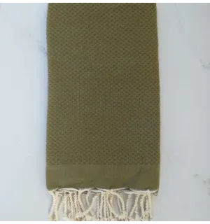 Fouta nido d'ape unita verde olivastro 