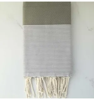 Fouta nido d'ape beige verdastro 