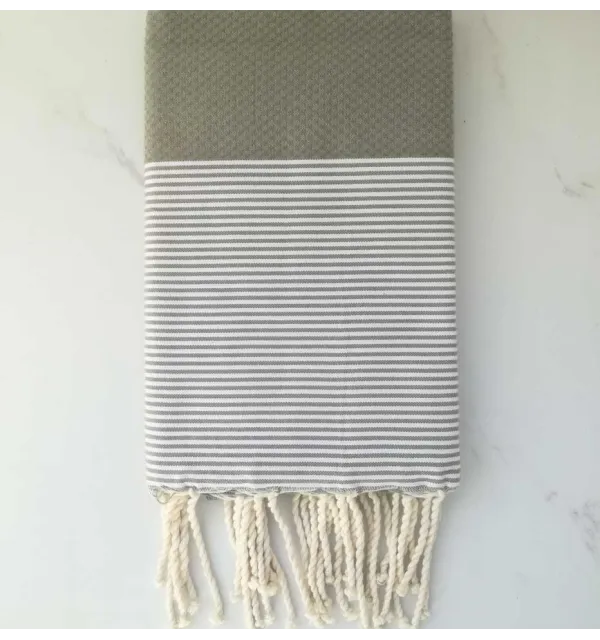 Fouta nido d'ape beige verdastro 