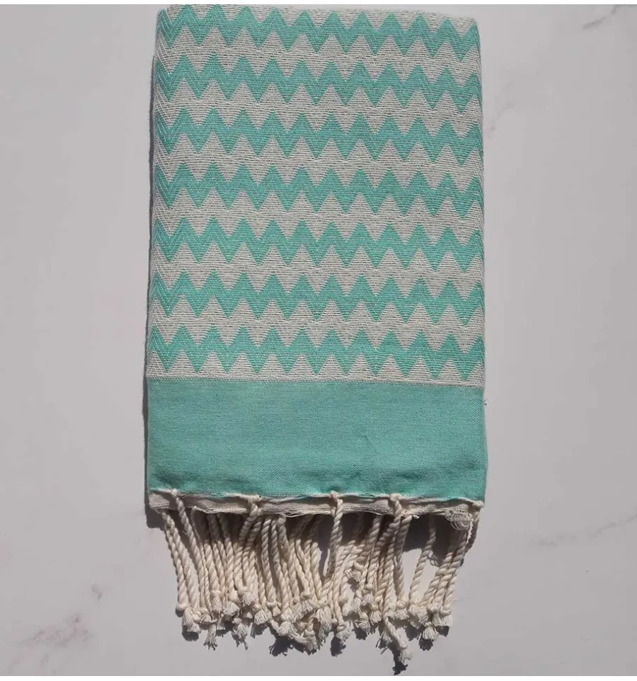 Fouta zigzag verde acqua 