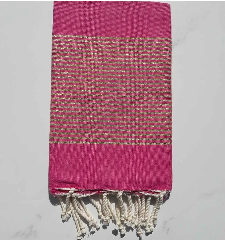 Fouta lurex magenta chiaro 