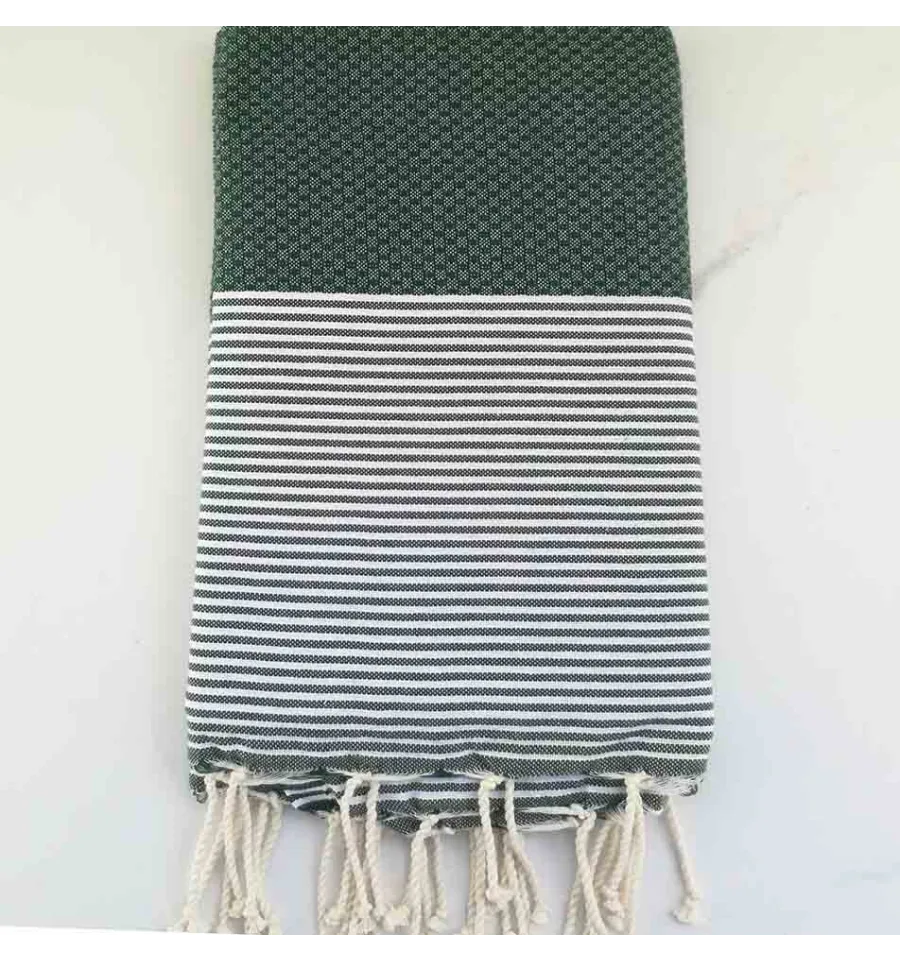 Fouta nido d'ape verde scuro 