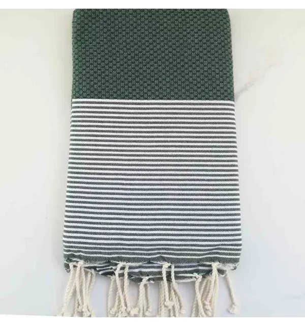 Fouta nido d'ape verde scuro 