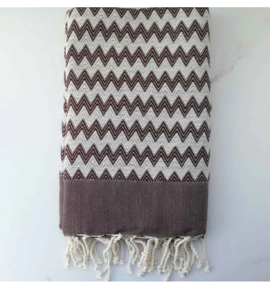 Fouta zigzag marrone 