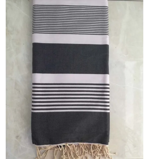 grande fouta ardesia con strisce 