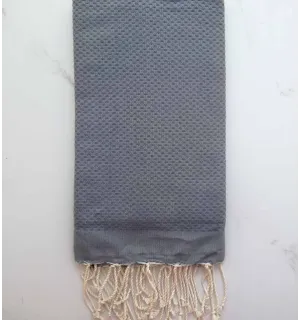 Fouta nido d'ape unita  grigio blu scuro 