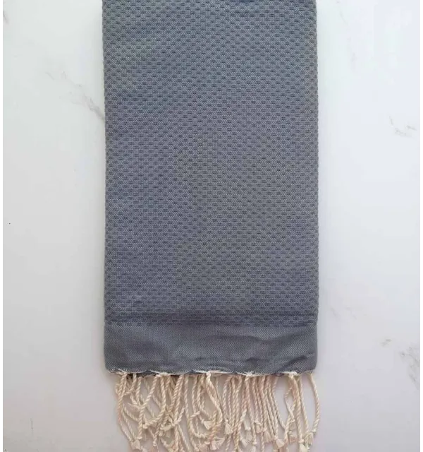 Fouta nido d'ape unita  grigio blu scuro 