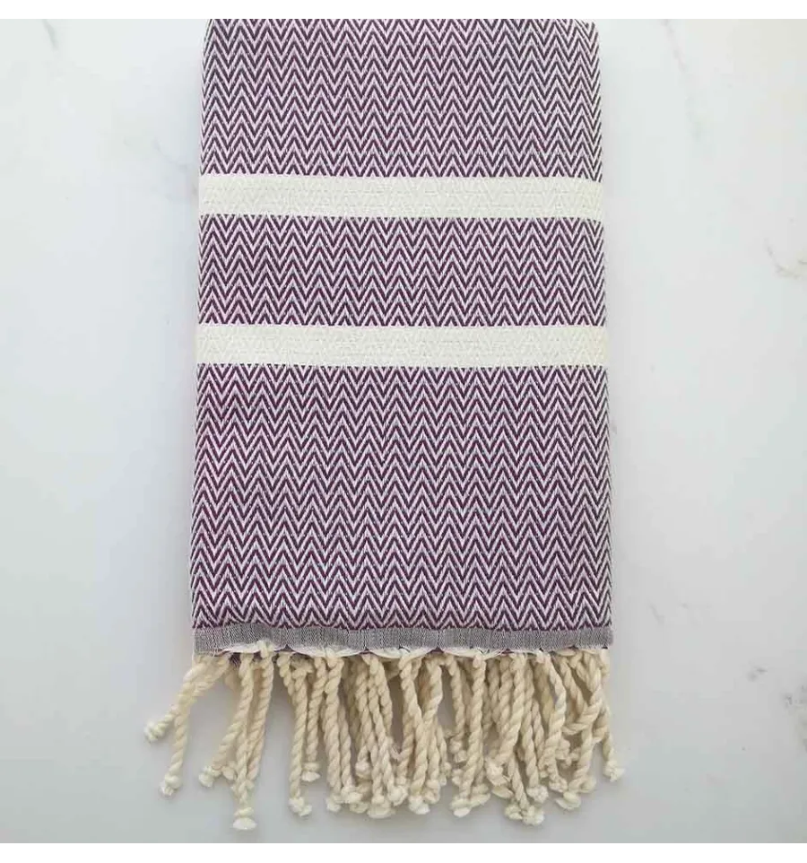 Fouta chevron porpora 