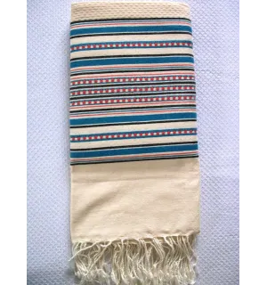 Fouta arabesca righe rosa e blu 