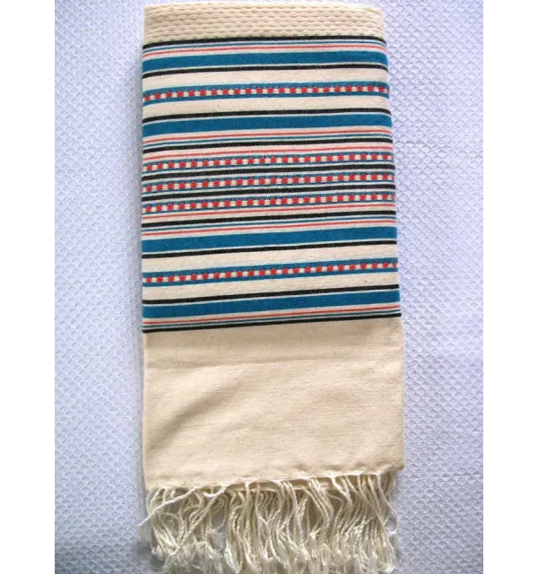 Fouta arabesca righe rosa e blu 