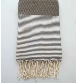 Fouta nido d'ape marrone 