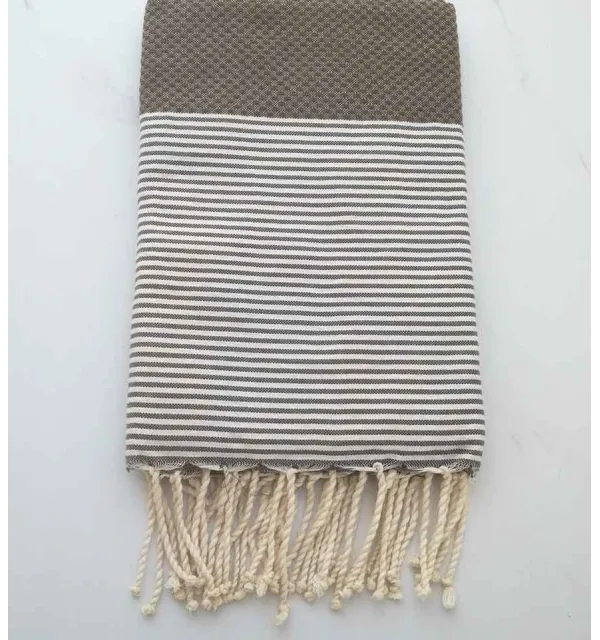 Fouta nido d'ape marrone 