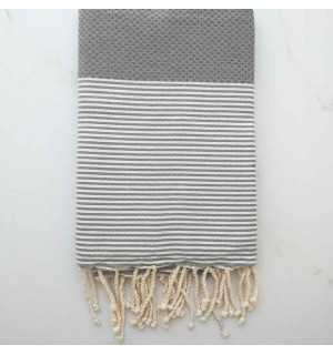 Fouta nido d'ape grigio cemento 