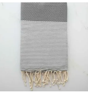 Fouta nido d'ape grigio cemento 