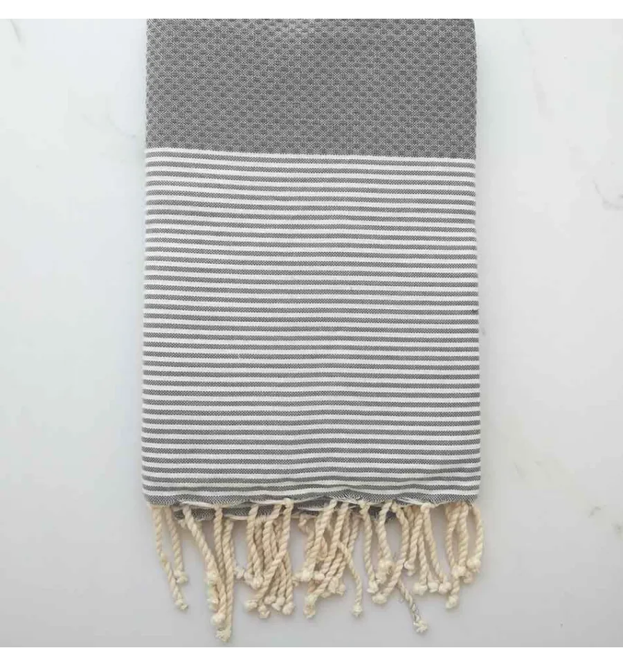 Fouta nido d'ape grigio cemento 