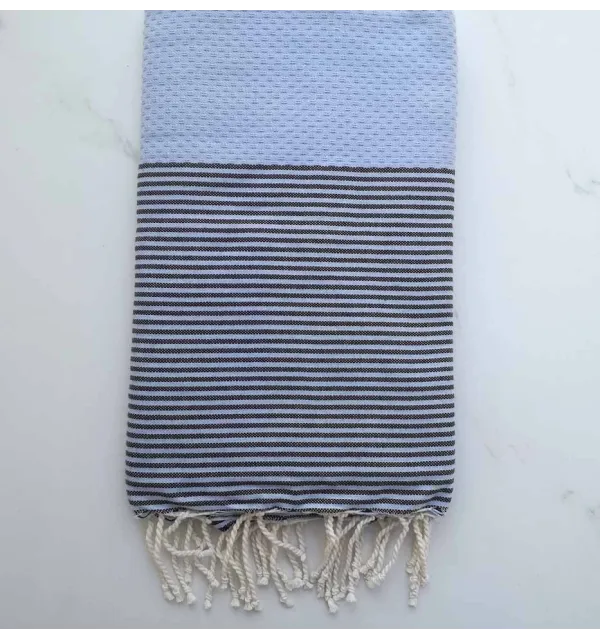 Fouta nido d'ape ametista con strisce nere 