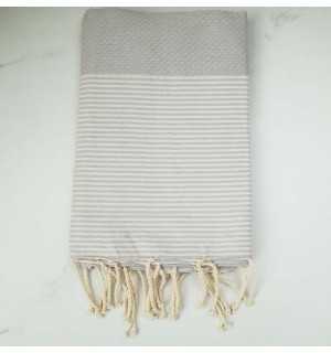 Fouta nido d'ape grigio perla 