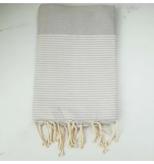 Fouta nido d'ape grigio perla 