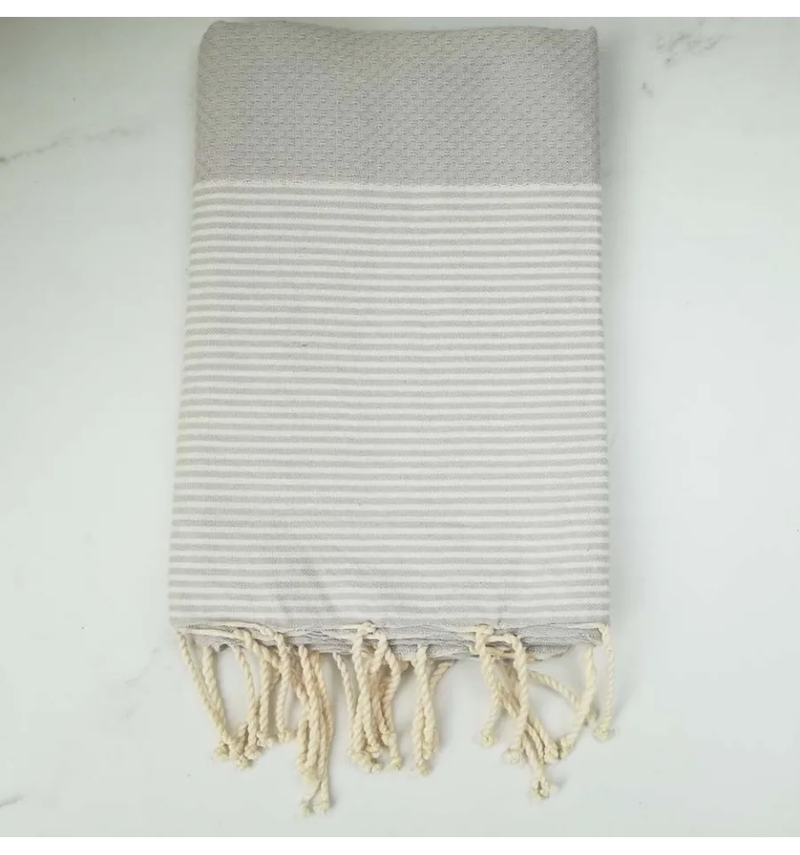 Fouta nido d'ape grigio perla 