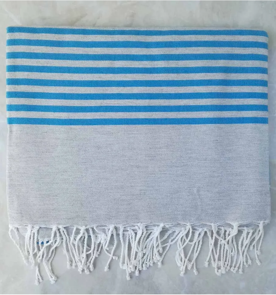 fouta medio blu con strisce 