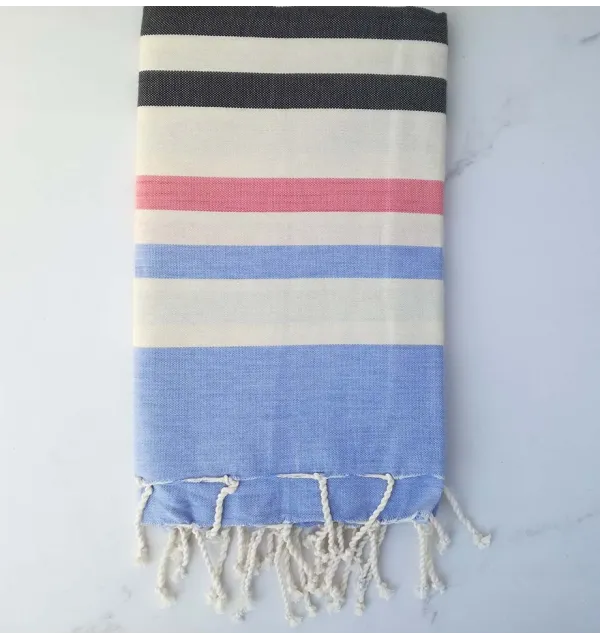 Fouta blu, grigio antracite, bianco crema e rosa 