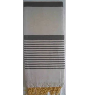 Grande fouta grigio chiaro con strisce anthracite 