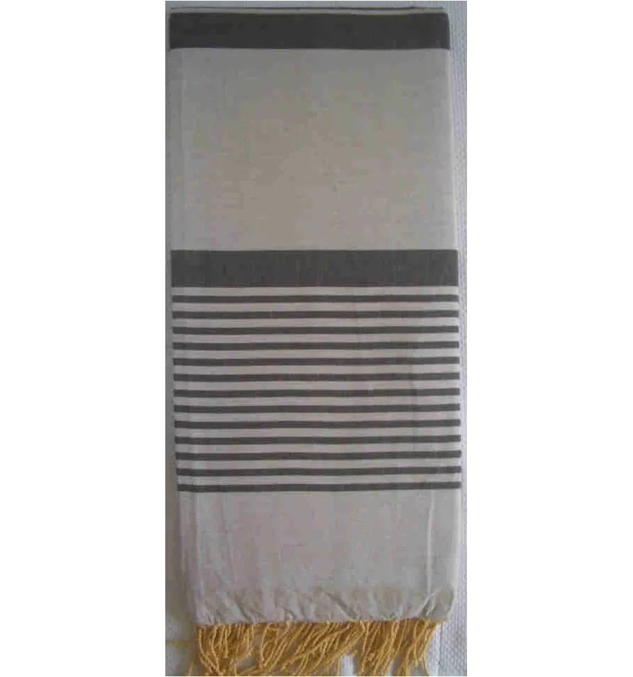 Grande fouta grigio chiaro con strisce anthracite 