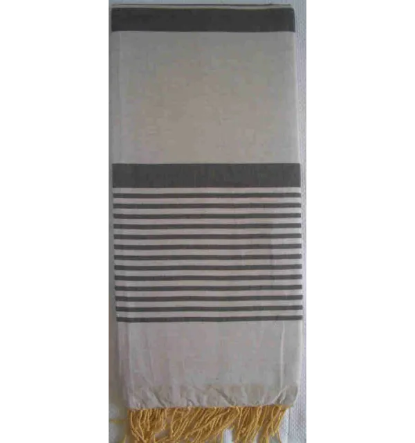 Grande fouta grigio chiaro con strisce anthracite 