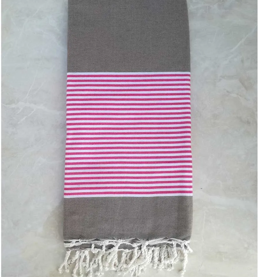 grande fouta con strisce rosa 