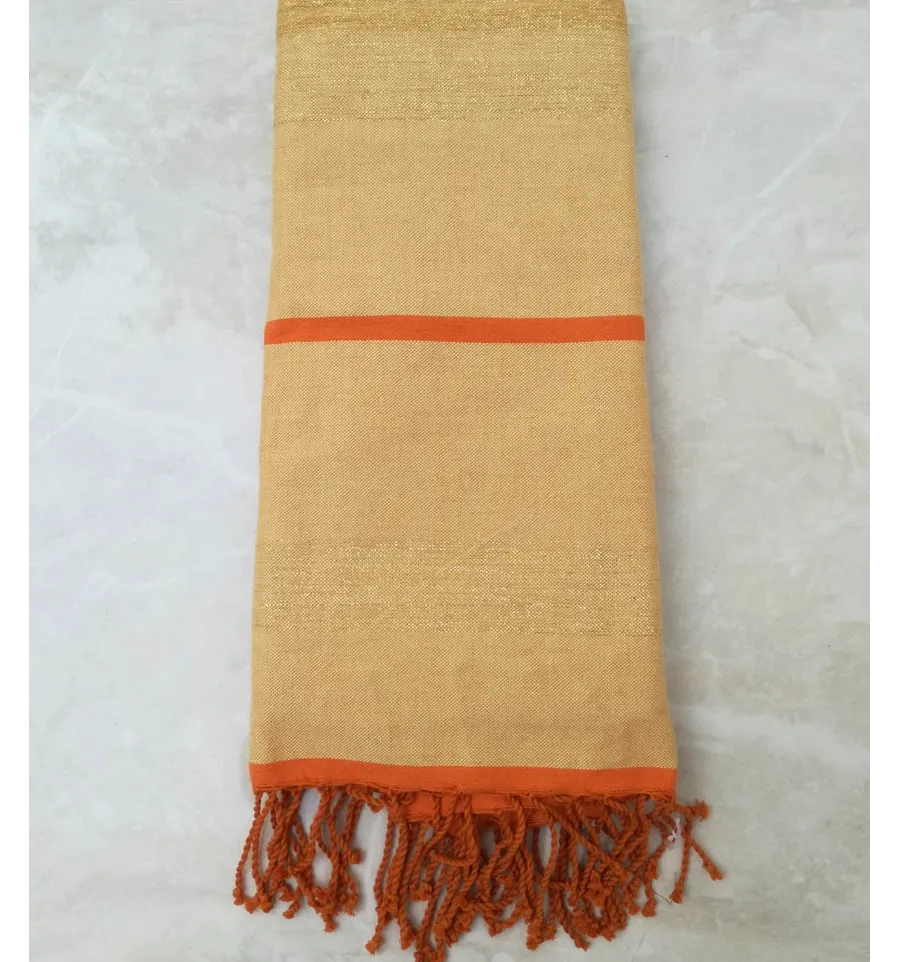 grande fouta giallo e arancio con lurex 