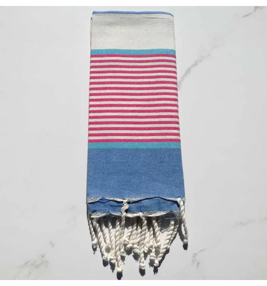 mini fouta blu, rosa e bianco 