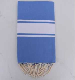 Fouta piatta blu elettrico Fouta Tunisia - 1 2