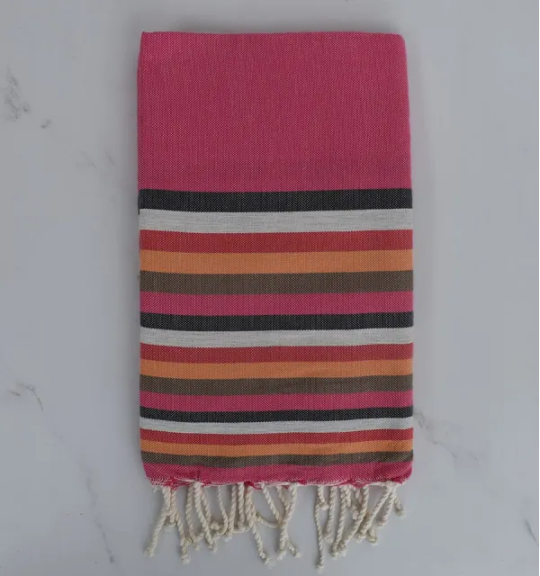 Telo mare Fouta 6 colori rosa, antracite, grigio chiaro, rosso, arancio e beige scuro 