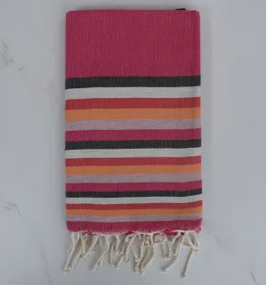 Fouta piatta 6 colori con strisce 