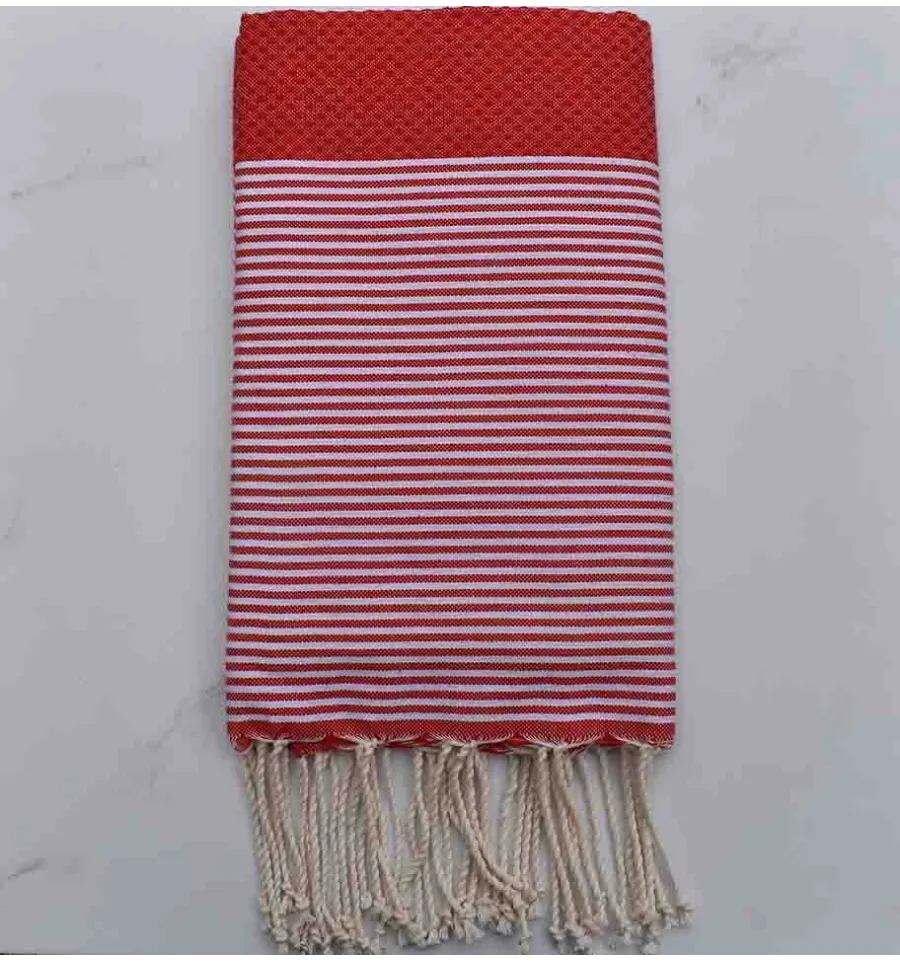 Fouta nido d'ape rosso veneziano