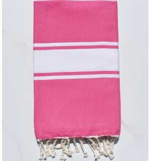 Telo mare Fouta piatta chewing gum rosa Fouta Tunisia - 1 2