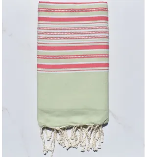 Fouta arabesco pistacchio verde con strisce 