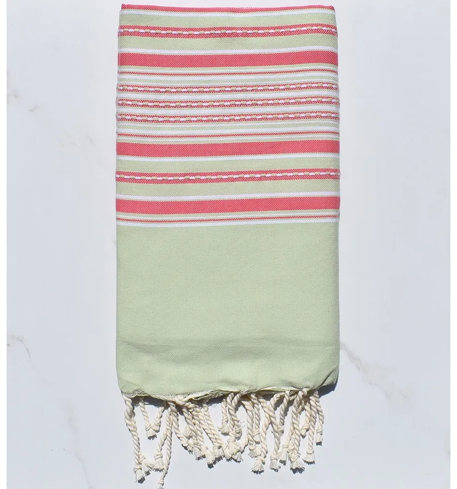 Fouta arabesco pistacchio verde con strisce 