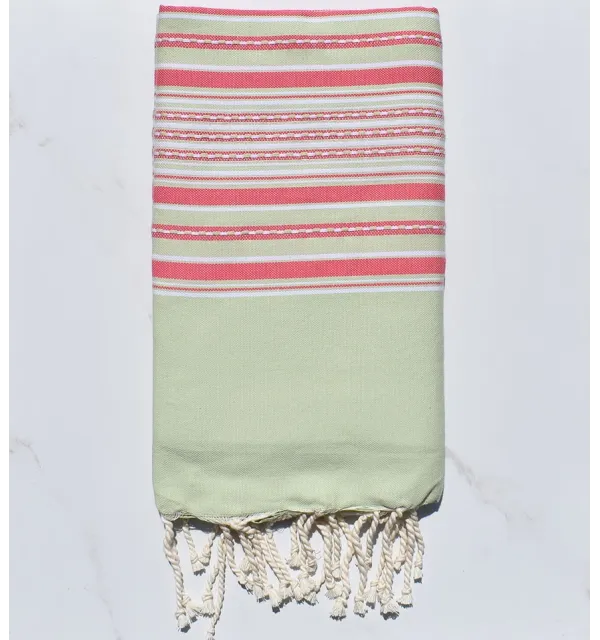 Fouta arabesco pistacchio verde con strisce 