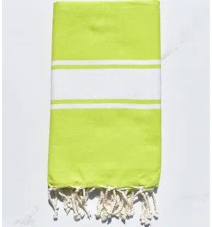 Fouta piatta verde chartreuse Fouta Tunisia - 1 2