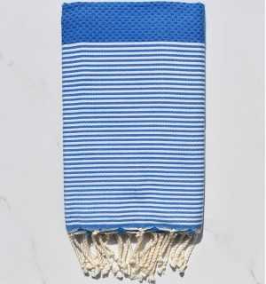 Fouta nido d'ape blu medio Fouta Tunisia - 1 2