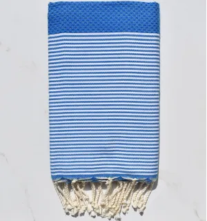 Fouta nido d'ape blu medio Fouta Tunisia - 1 2