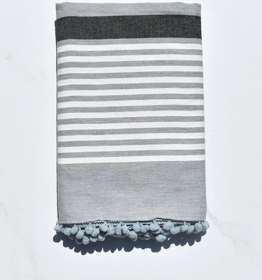 Fouta bianco sporco, grigio e antracite 