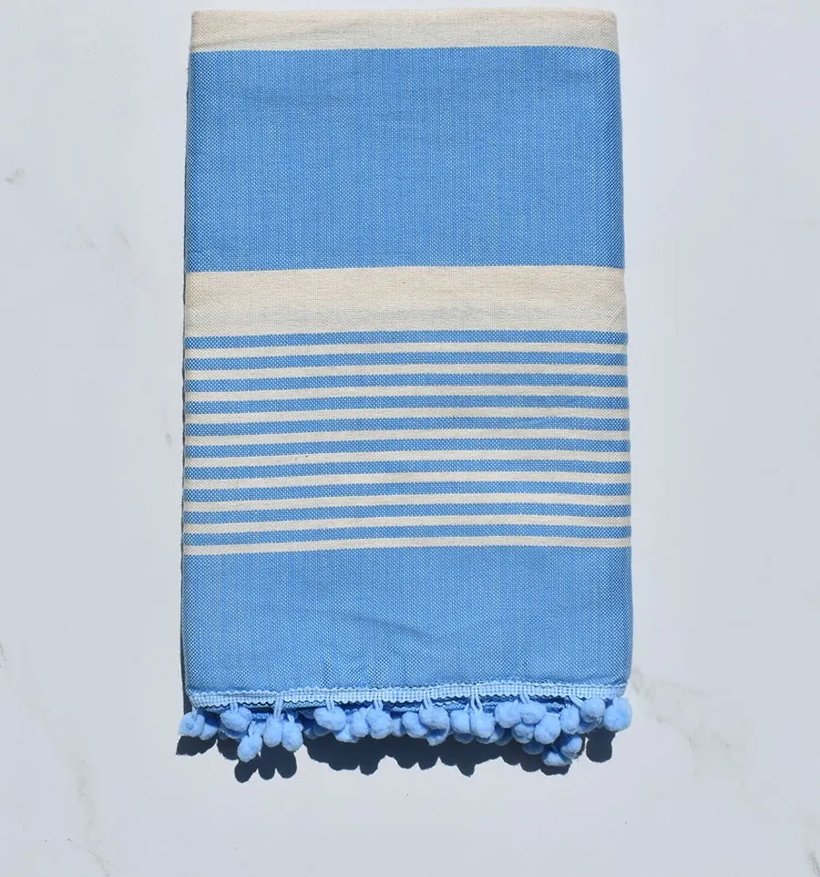 Fouta crema bianca e blu 