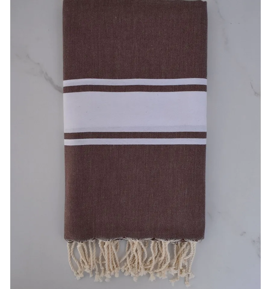 Fouta piatta marrone 